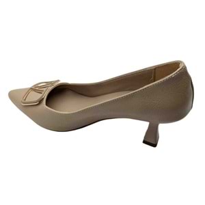Çiğdem Kundura Serenova Kadın Suni Deri Stiletto Ayakkabı - Serenova - KREM - 36