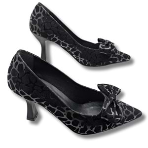 Mancharela Kadın Leopar Desenli Stiletto Ayakkabı - Mancharela - SİYAH-BEYAZ - 37