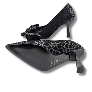 Mancharela Kadın Leopar Desenli Stiletto Ayakkabı - Mancharela - SİYAH-BEYAZ - 37