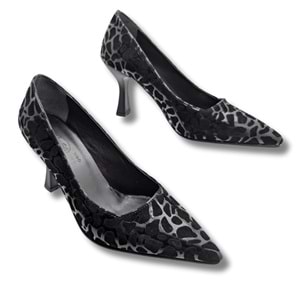 Stralende Kadın Leopar Desenli Stiletto - Stralende - SİYAH - 37
