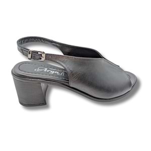 Flore - Hakiki Deri Kadın Topuklu Sandalet - Flore - SİYAH - 37