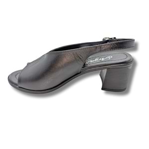 Flore - Hakiki Deri Kadın Topuklu Sandalet - Flore - SİYAH - 37
