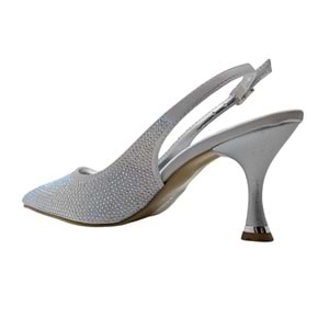 Christine | Taşlı Arkası Açık Stiletto - Christine - GÜMÜŞ - 40