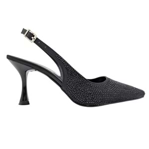 Christine | Taşlı Arkası Açık Stiletto - Christine - SİYAH - 40