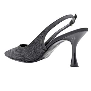 Christine | Taşlı Arkası Açık Stiletto - Christine - SİYAH - 40