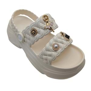 FloraFlex | Kadın Eva Lastik Sandalet - FloraFlex - BUZ GRİ - 37