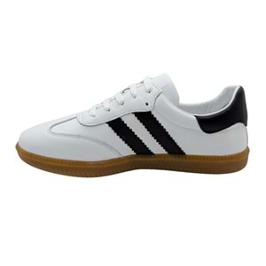 Glisten | Kadın Hakiki Deri Ortopedik Sneaker - BEYAZ-SİYAH - 37