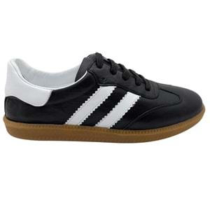 Glisten | Kadın Hakiki Deri Ortopedik Sneaker - SİYAH-BEYAZ - 36