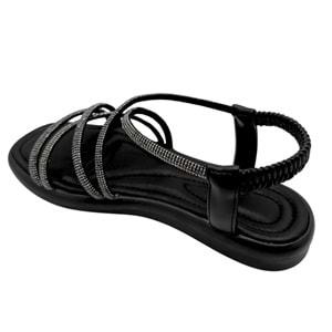Velourae - Kadın Taşlı Sandalet - SİYAH - 40