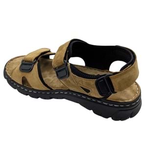 Sayar - 051 | Erkek Hakiki Deri Ortopedik Sandalet - KUM - 40