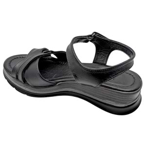 Joliessa - Kadın Hakiki Deri Cırtcırtlı Sandalet - SİYAH - 40