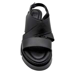 Leggero - Kadın Dolgu Topuklu Sandalet - SİYAH - 40