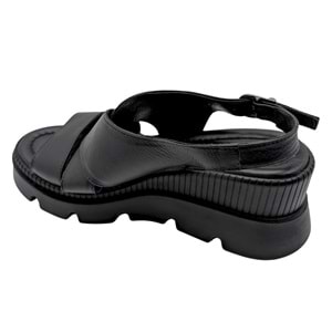Leggero - Kadın Dolgu Topuklu Sandalet - SİYAH - 40