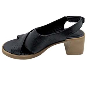 Diamante - Kadın Çapraz Bant Topuklu Sandalet - SİYAH - 40