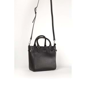 GRANDE - 9001 | Hakiki Deri Kadın El ve Omuz Çantası - SİYAH - STANDART
