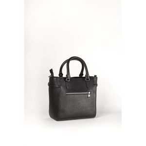 GRANDE - 9001 | Hakiki Deri Kadın El ve Omuz Çantası - SİYAH - STANDART