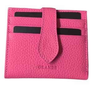 GRANDE - 800 | Hakiki Deri Unisex Cüzdan & Kartlık - FUŞYA - STANDART