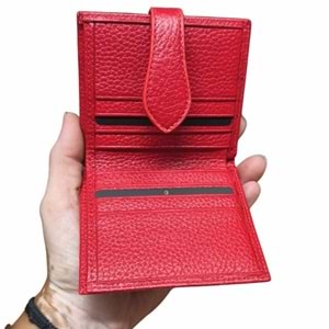 GRANDE - 800 | Hakiki Deri Unisex Cüzdan & Kartlık - KIRMIZI - STANDART