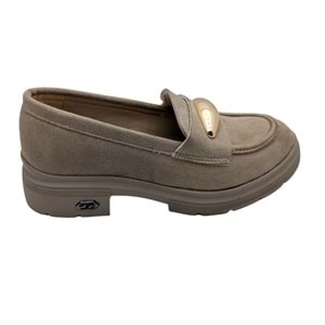 Seraphiel | Kadın Hakiki Deri Topuklu Loafer - ÇİĞDEM KUNDURA - Seraphiel - BEJ - 40