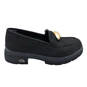 Seraphiel | Kadın Hakiki Deri Topuklu Loafer - ÇİĞDEM KUNDURA - Seraphiel - SİYAH - 40
