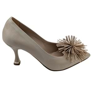 Zorva | Taş İşlemeli Stiletto Ayakkabı - ÇİĞDEM KUNDURA - Zorva - BEJ - 40
