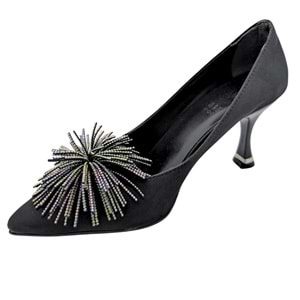 Zorva | Taş İşlemeli Stiletto Ayakkabı - ÇİĞDEM KUNDURA - Zorva - SİYAH - 40