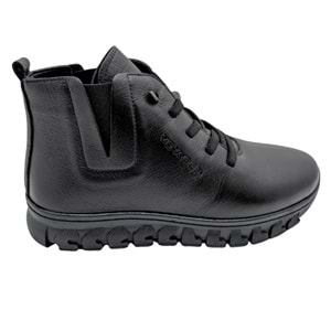 Voyager - 9830 | Kadın Ortopedik Deri Bot - SİYAH - 40