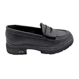 Lgoth | Kadın Topuklu Loafer Ayakkabı - SİYAH - 40