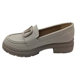 Kvorn | Kadın Topuklu Loafer Ayakkabı - BEJ - 40