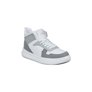 Jump - 29100 | Kadın High-Top Sneaker - BEYAZ-GRİ - 40