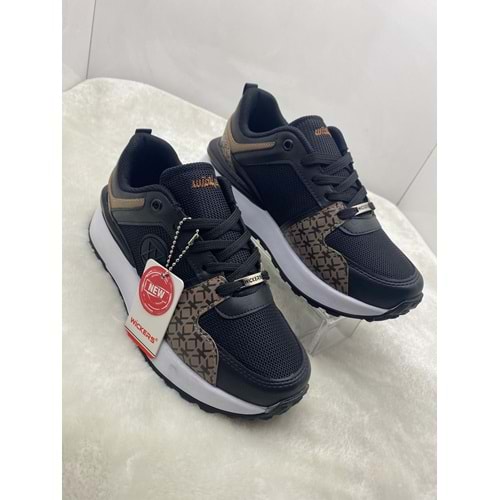 ÇİĞDEM SİYAH-KAHVE YÜKSEK TABAN UNİSEX SNEAKER SPOR AYAKKABI - siyah-kahve - 37 - ST01977-siyah-kahve-37