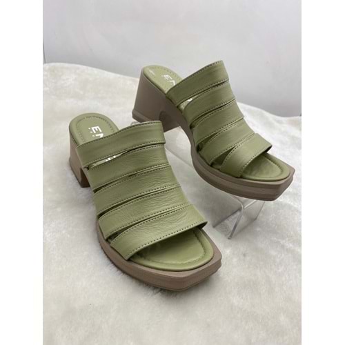 ÇİĞDEM PASTEL YEŞİL GERÇEK DERİ PLATFORM TOPUKLU TERLİK - PASTEL YEŞİL - 38 - ST02059-PASTEL YEŞİL-38
