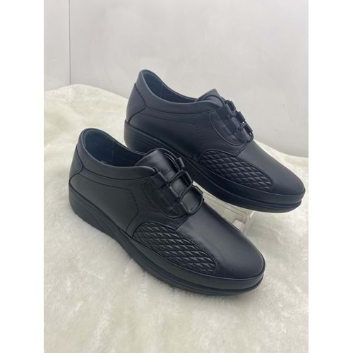 VOYAGER 8585 SİYAH HAKİKİ DERİ KADIN COMFORT AYAKKABI - SİYAH - 40 - ST02099-SİYAH-40