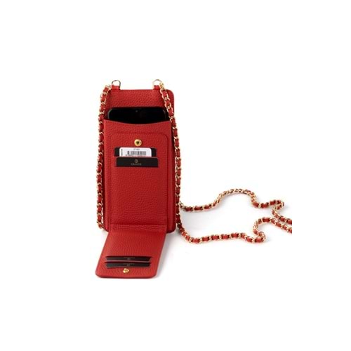 GRANDE 2783 HAKİKİ DERİ KADIN ASKILI TELEFON ÇANTASI - KIRMIZI - STANDART - ST02304-14127