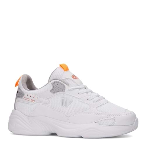 2860 M-P-KALIN TABAN HAVA ALABİLEN SPOR SNEAKER NAYAKKABI - BEYAZ-GRİ - 37