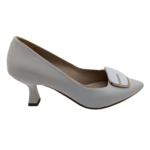 Çiğdem Kundura Veloura Stride Kadın Suni Deri Stiletto - Veloura Stride - BEYAZ - 36