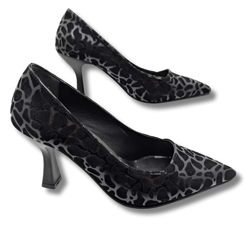 Stralende Kadın Leopar Desenli Stiletto - Stralende - SİYAH - 37