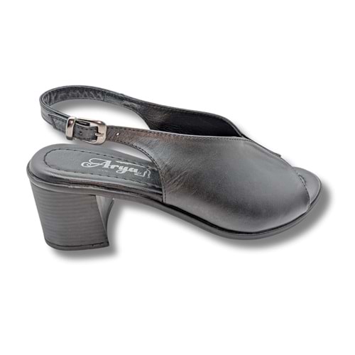 Flore - Hakiki Deri Kadın Topuklu Sandalet - Flore - SİYAH - 37