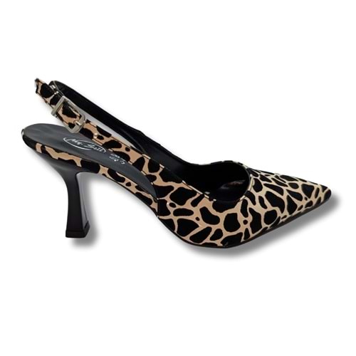 Hildegard - Arkası Açık Stiletto - Hildegard - LEOPAR - 37