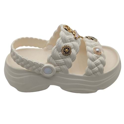 FloraFlex | Kadın Eva Lastik Sandalet - FloraFlex - BUZ GRİ - 37