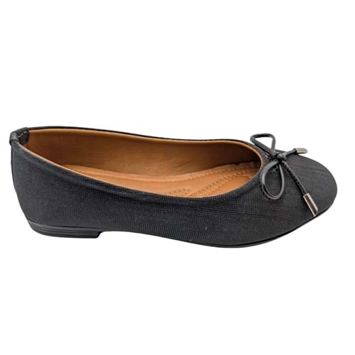 Urselene | Kadın Suni Deri Fiyonklu Babet - BLACK - 36