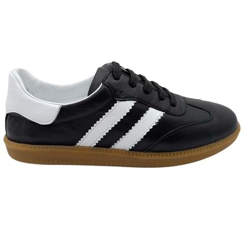Glisten | Kadın Hakiki Deri Ortopedik Sneaker - SİYAH-BEYAZ - 36