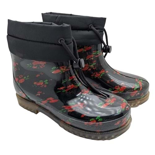 Belle Pluie - Kadın Konçlu Yağmur Çizmesi - KIRMIZI - 40