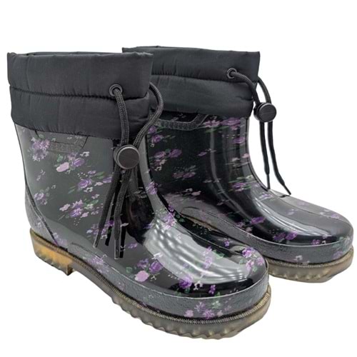 Belle Pluie - Kadın Konçlu Yağmur Çizmesi - MOR - 40
