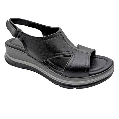 Brisa | Kadın Dolgu Topuklu Sandalet - SİYAH - 40