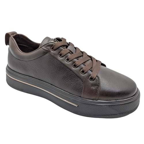 Voyager - M054 | Erkek Ortopedik Hakiki Deri Casual Ayakkabı - KAHVERENGİ - 40