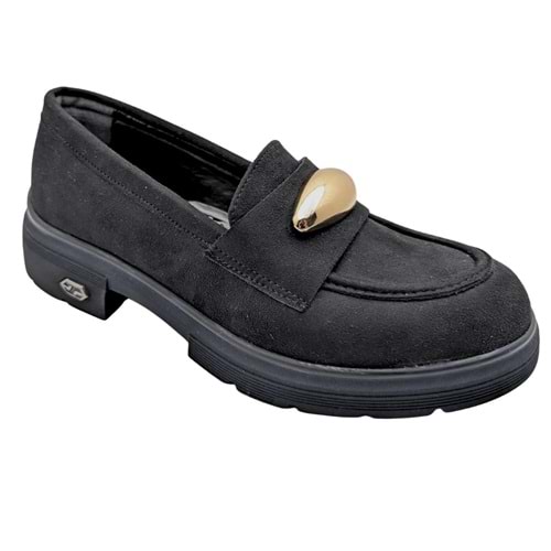 Seraphiel | Kadın Hakiki Deri Topuklu Loafer - ÇİĞDEM KUNDURA - Seraphiel - SİYAH - 40
