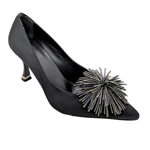 Zorva | Taş İşlemeli Stiletto Ayakkabı - ÇİĞDEM KUNDURA - Zorva - SİYAH - 40