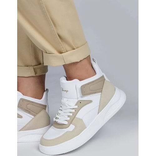 Jump - 29100 | Kadın High-Top Sneaker - BEYAZ-VİZON - 40