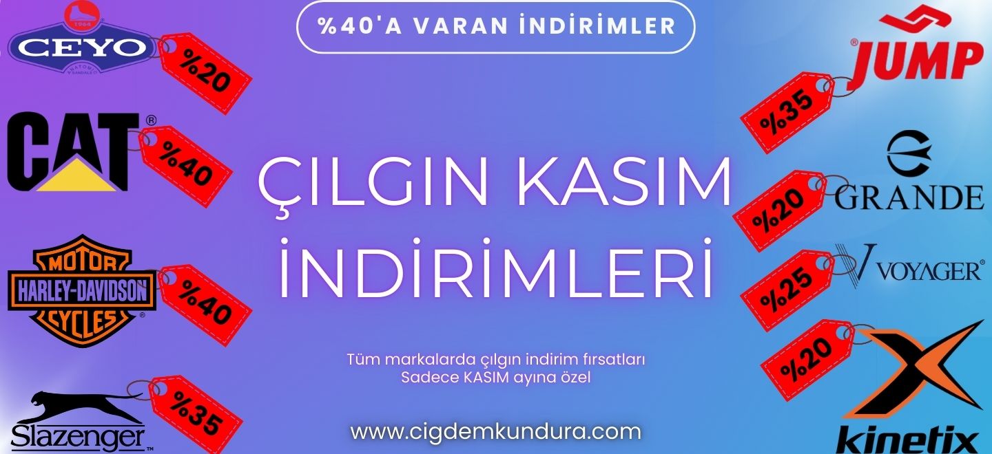 Kasım ayına özel çılgın indirimleri kaçırmayın! cigdemkundura.com da tüm markalarda 40 a varan indirimlerle şık ve kaliteli ürünlere sahip olun.